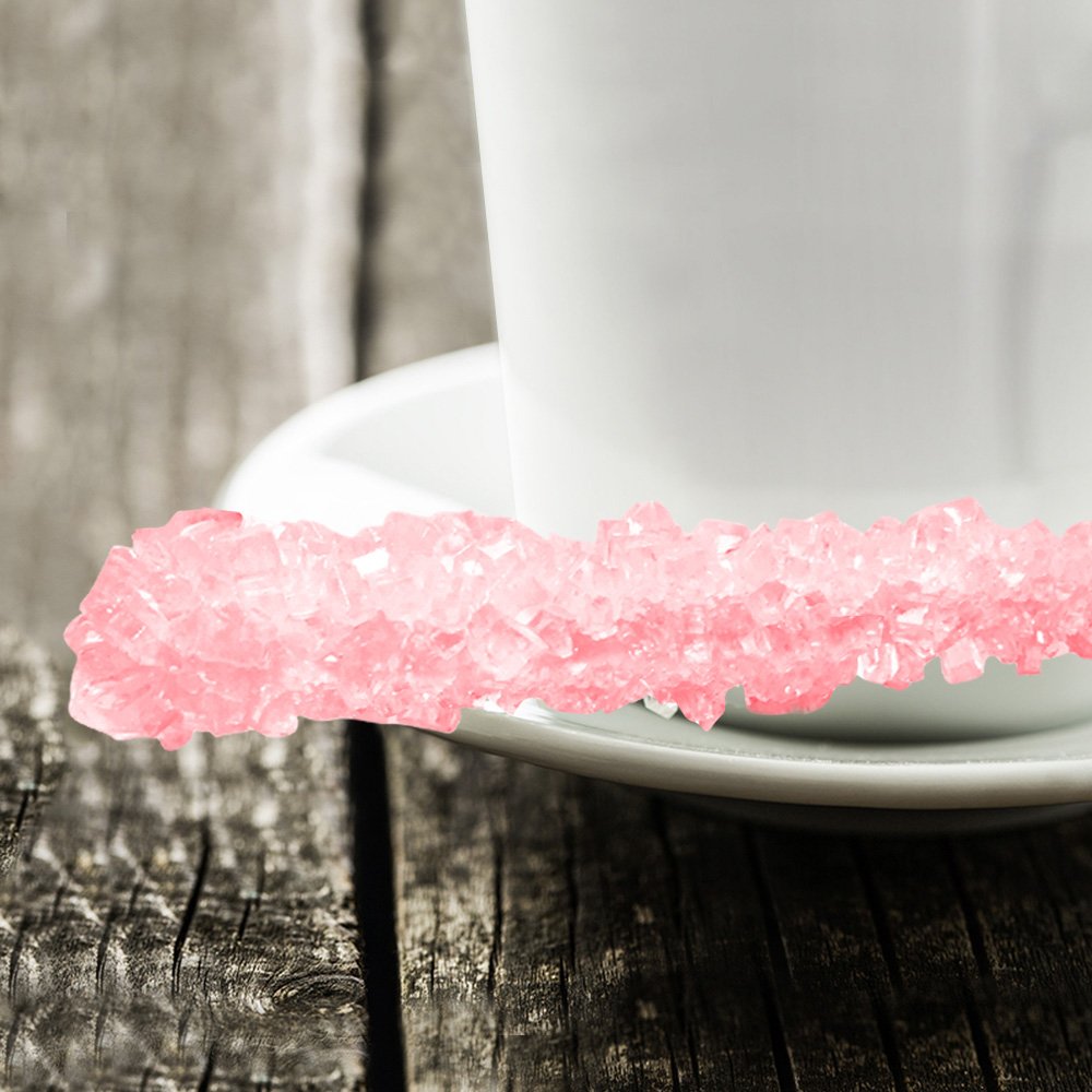 Espeez Extra Large Pink Cherry Rock Candy Sticks – 24g Each, Individually Wrapped