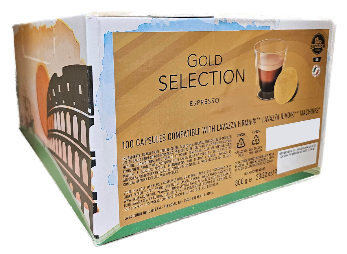 Espresso Italiano Gold Selection: 100 RIVO Coffee Capsules for RIVO Machines | Bold Crema