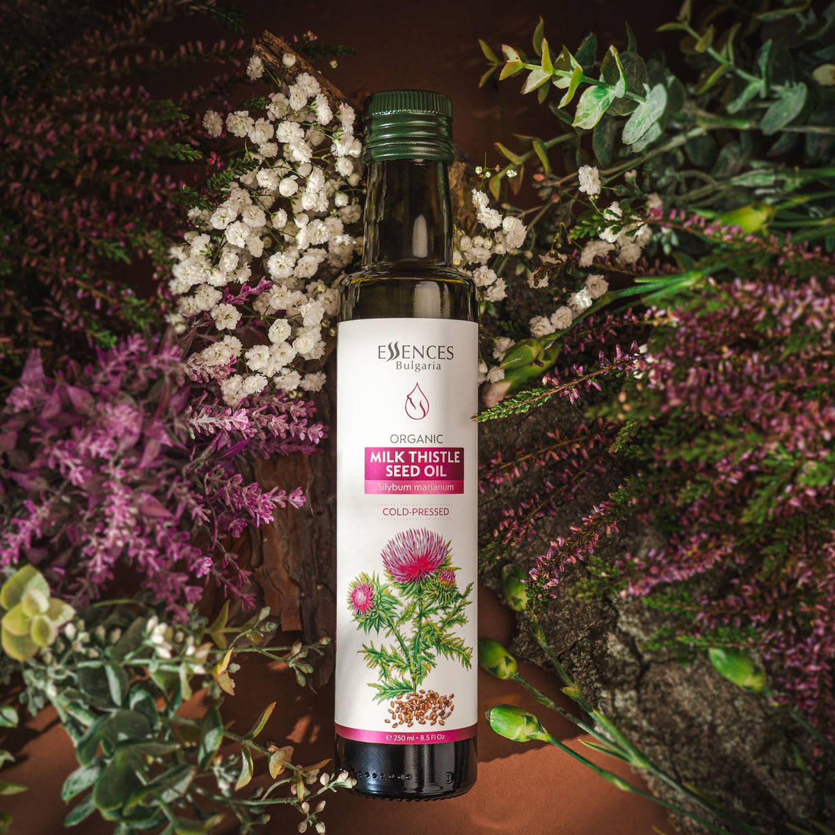 Essences Bulgaria Organic Milk Thistle Oil – 250ml | Cold-Pressed, 100% Organic