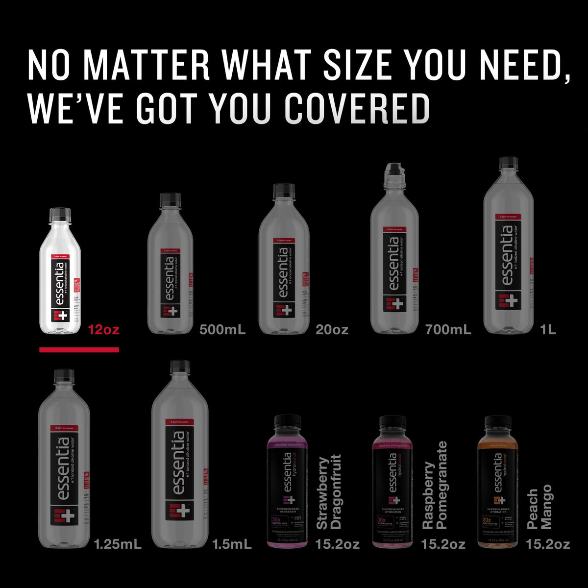 Essentia Water Ionized Alkaline, 12oz Bottle – 12 Pack | pH 9.5+