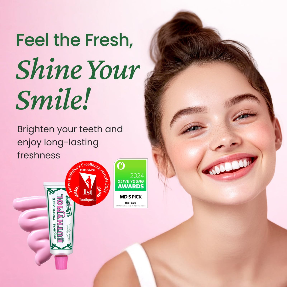 EUTHYMOL Whitening Toothpaste, Stain Removal in 2 Weeks | 3.7 fl oz
