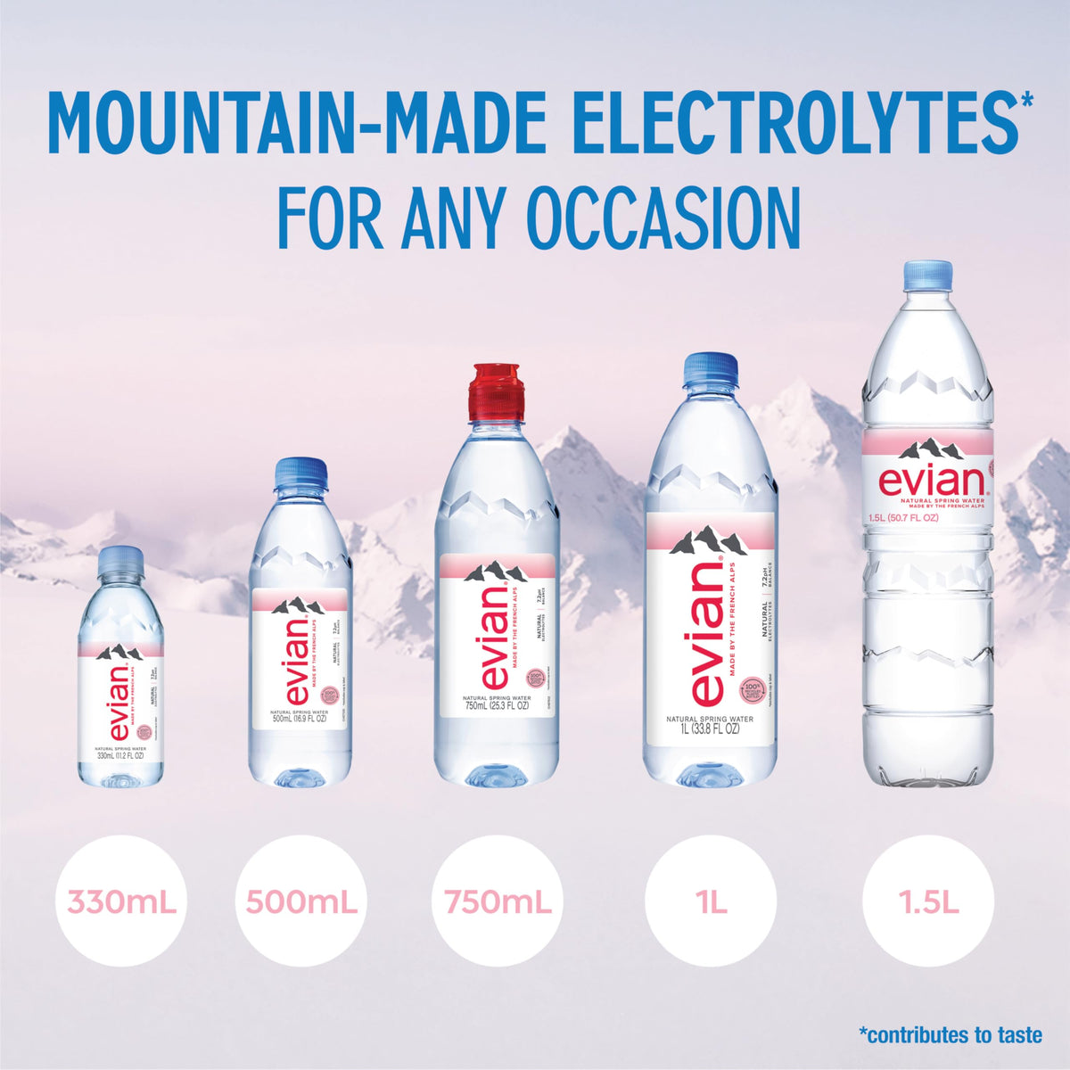 Evian Natural Spring Water 330 ml — 24 Pack | Pure Hydration from the French Alps