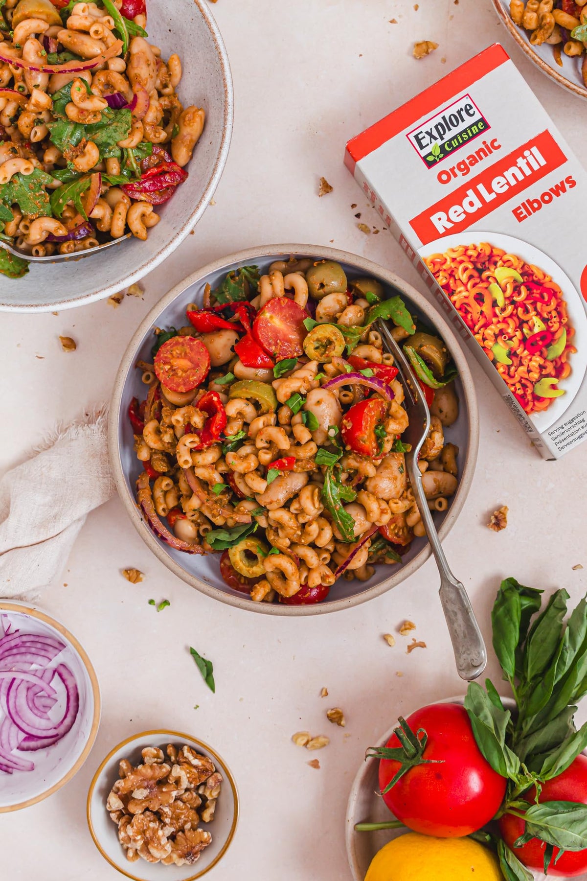 Explore Cuisine Organic Red Lentil Elbows – High Protein & Fiber, Gluten Free Pasta (Pack of 6, 8 oz)