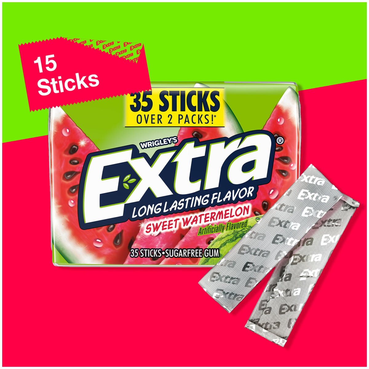 Extra Sweet Watermelon Sugar Free Gum Mega Bulk Pack – 210 Sticks