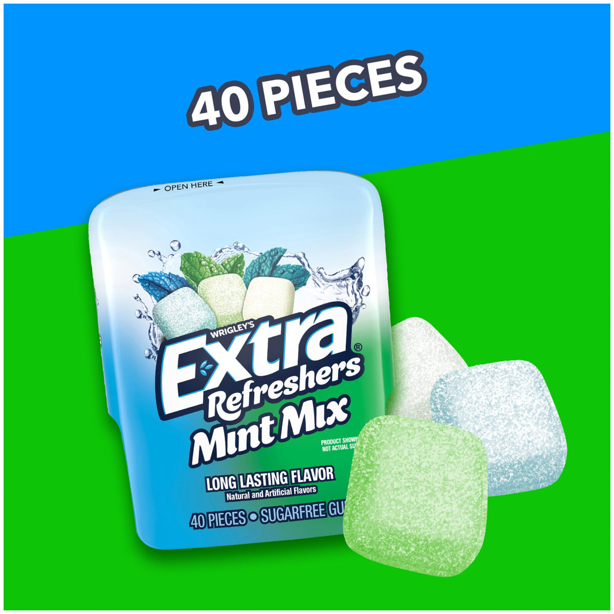 EXTRA Refreshers Mint Mix Gum – 6 Bottles x 40 Pieces | Long-Lasting Fresh Breath