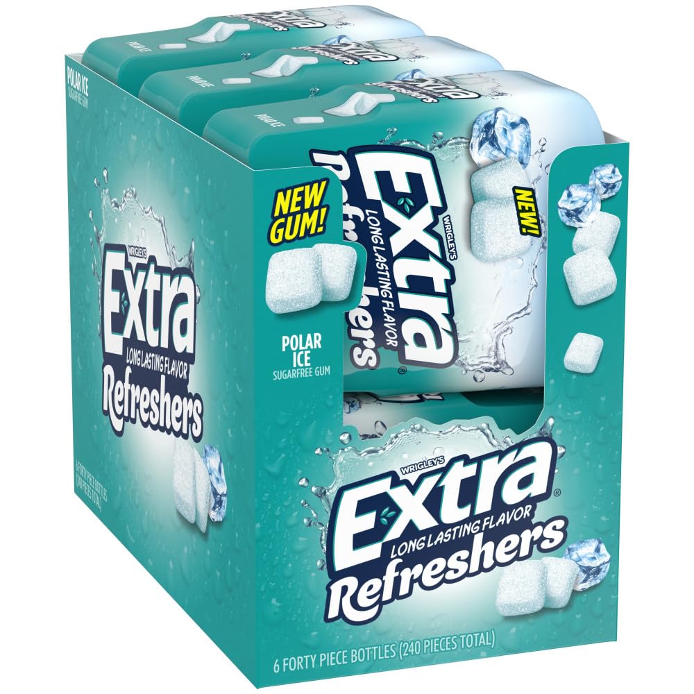 EXTRA Refreshers Polar Ice Gum – 40 Pieces (Pack of 6)