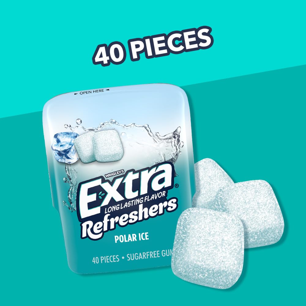 EXTRA Refreshers Polar Ice Gum – 40 Pieces (Pack of 6)