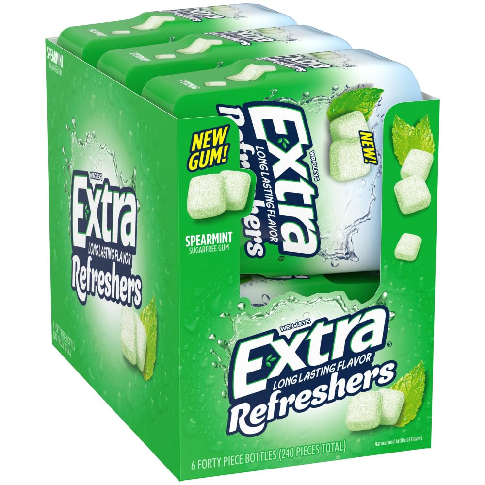 EXTRA Refreshers Spearmint Gum - 6 Pack (240 Pieces)