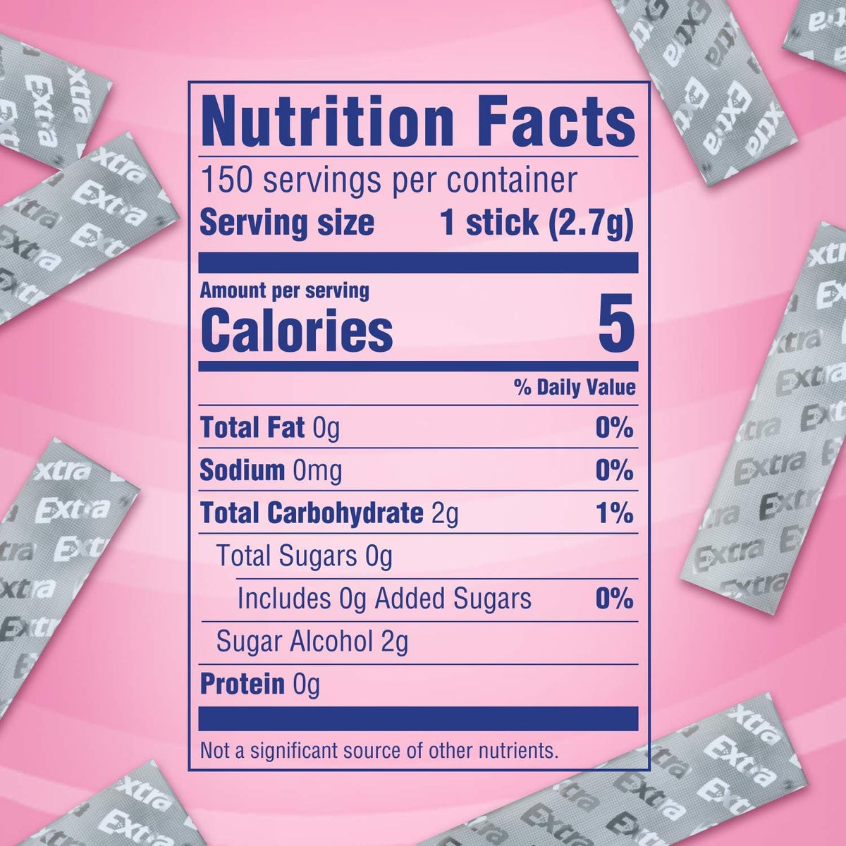 Extra Sugar Free Gum – Classic Bubble, 15-Piece Slim Packs, Pack of 20 (300 Pieces)