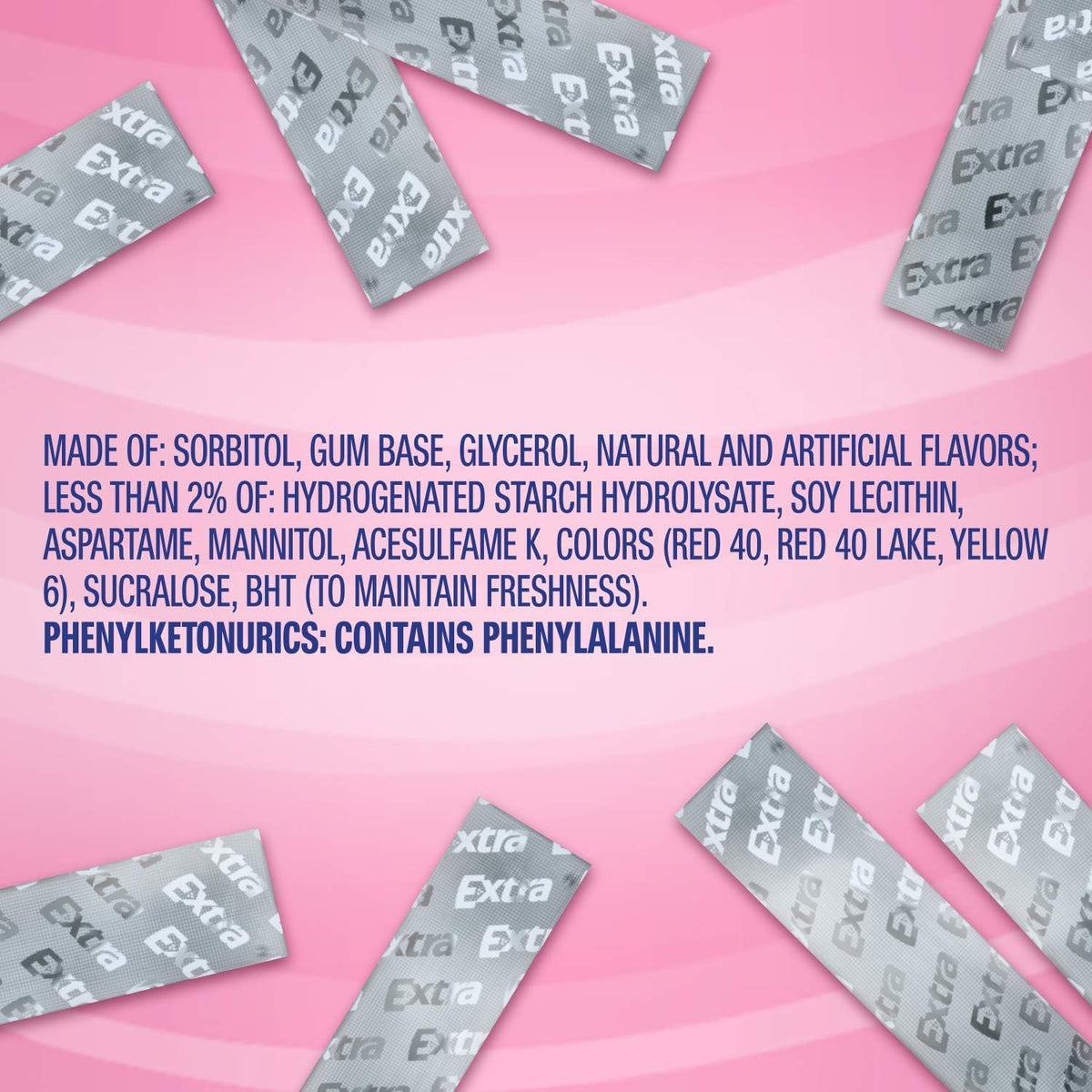 Extra Sugar Free Gum – Classic Bubble, 15-Piece Slim Packs, Pack of 20 (300 Pieces)