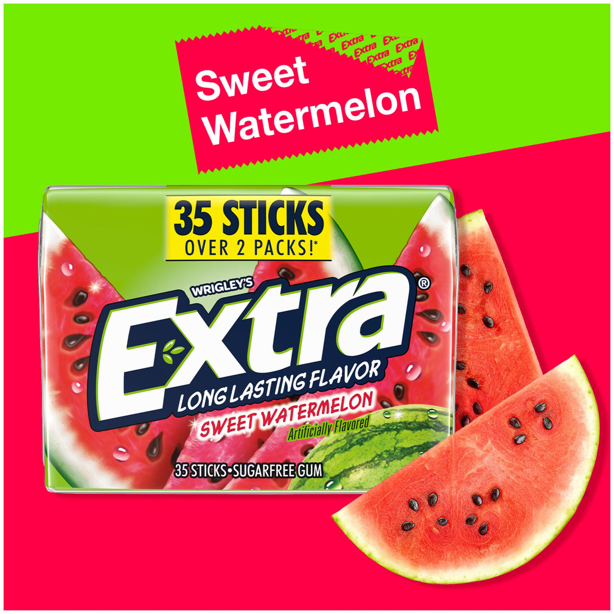 Extra Sweet Watermelon Sugar Free Gum Mega Bulk Pack – 210 Sticks