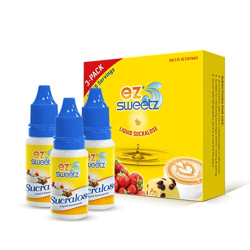 EZ-Sweetz 0.5 oz Liquid Sweetener — 450 Servings per Bottle, 3-Pack