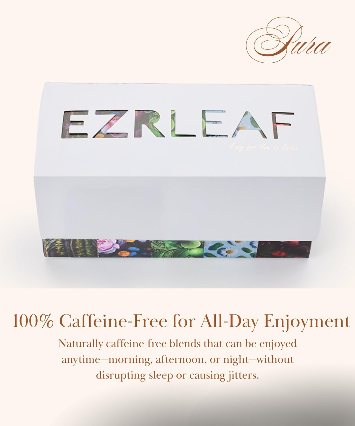 EZR LEAF Decaf Herbal Tea Sampler – 22ct Caffeine-Free Pyramid Bags | Assorted Fruit & Floral Blends