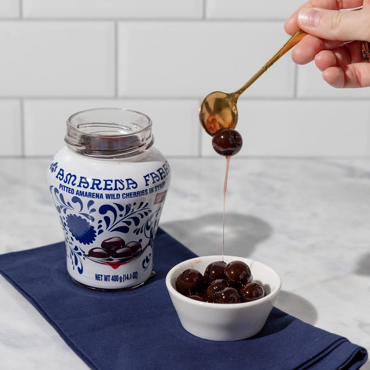 Fabbri Amarena Wild Cherries in Syrup – Gluten Free, Non-GMO, Vegan, 400 g (14 oz)