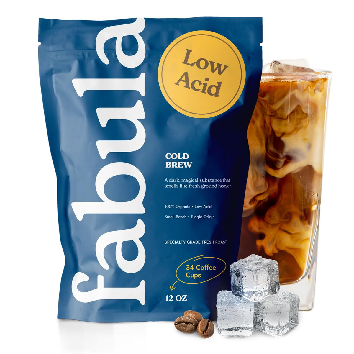 Fabula Cold Brew Coffee - Organic, Low Acid, Single Origin - 12 oz