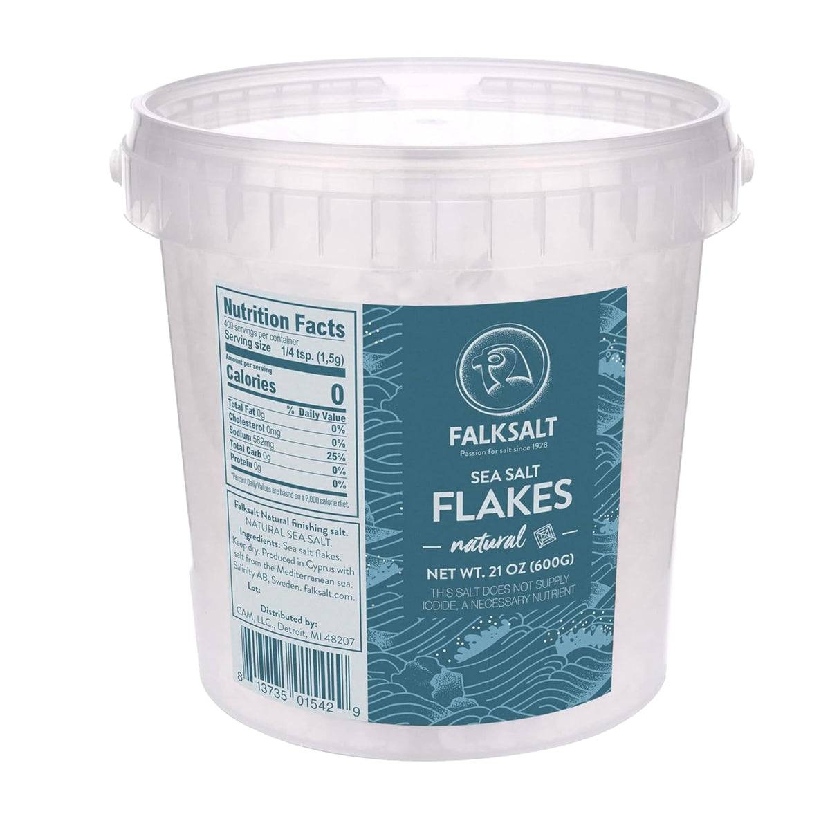 Falksalt Natural Sea Salt Flakes – Light, Crunchy Gourmet Finishing Salt (1.32 lb)