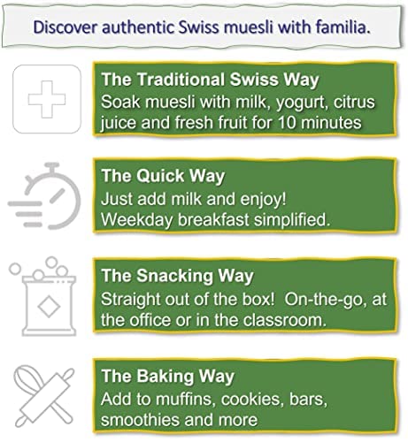 Familia Swiss Muesli Cereal – 0g Added Sugar, Energy-Packed with Raisins & Nuts, 29oz Box (2-Pack)