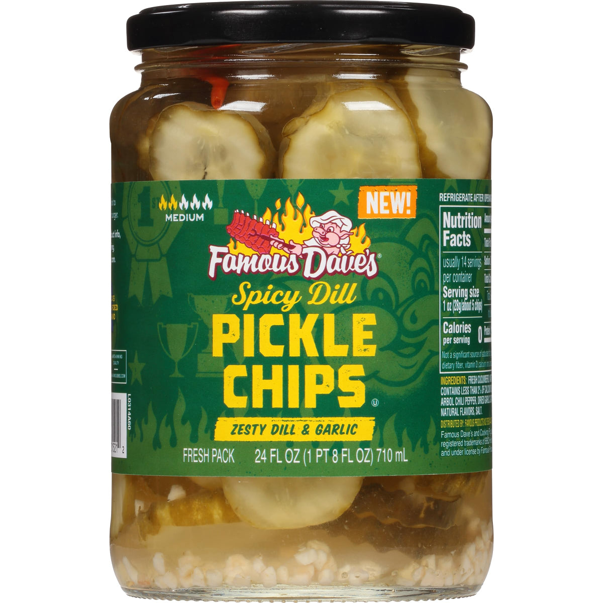 Famous Dave's Pickle Variety Bundle – Sweet n' Spicy (2 jars) & Spicy Dill (1 jar) 72 oz