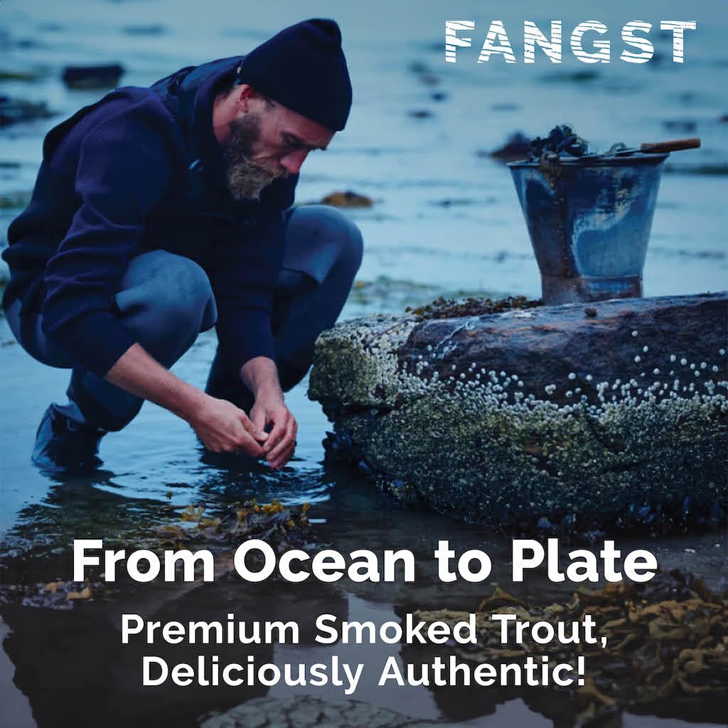 FANGST Regnbue Orred – Tinned Smoked Rainbow Trout with Juniper & Lemon Thyme (3 × 110g)