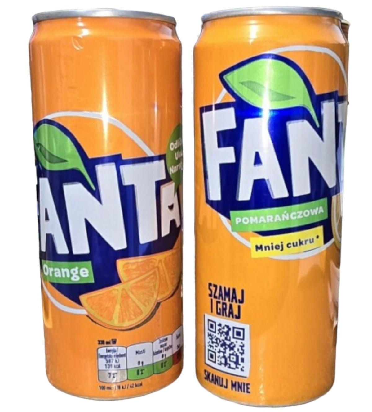 Original European Fanta Orange Flavor Soda – 6x330ml Cans with Sticker