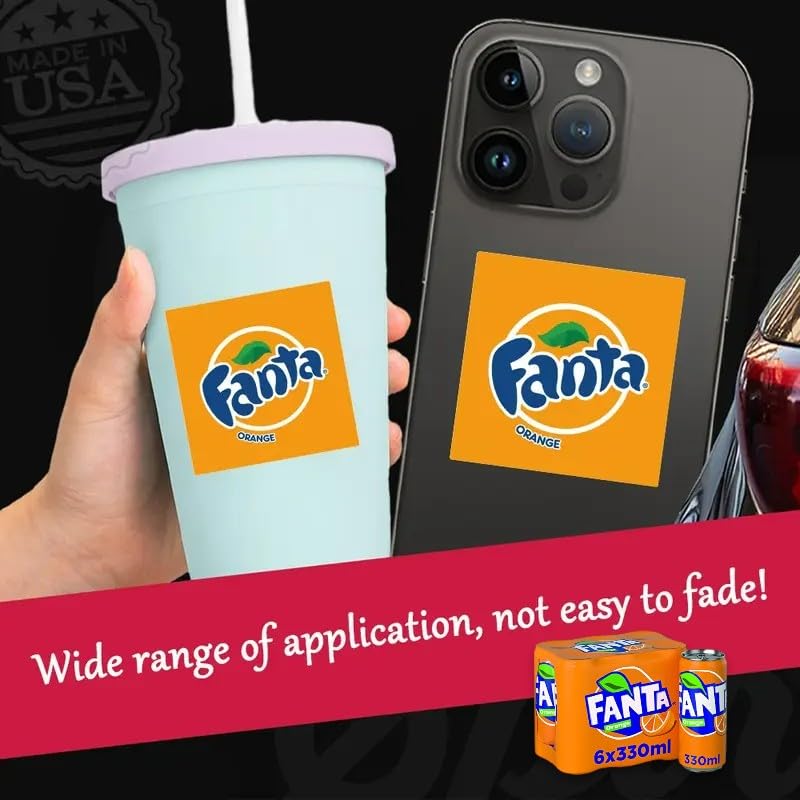 Original European Fanta Orange Flavor Soda – 6x330ml Cans with Sticker