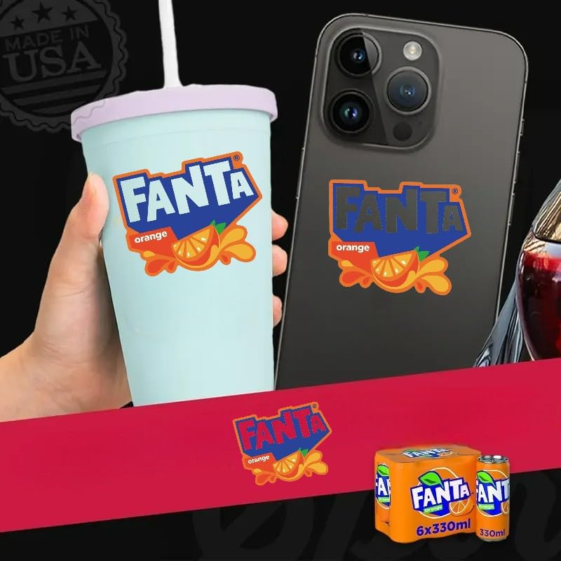 Original European Fanta Orange Flavor Soda – 6x330ml Cans with Sticker