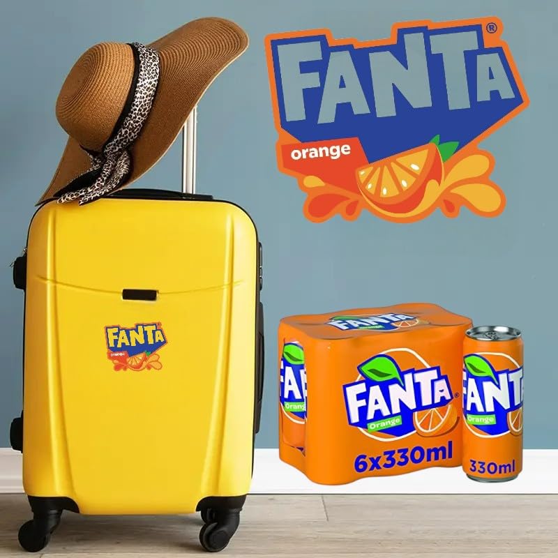 Original European Fanta Orange Flavor Soda – 6x330ml Cans with Sticker