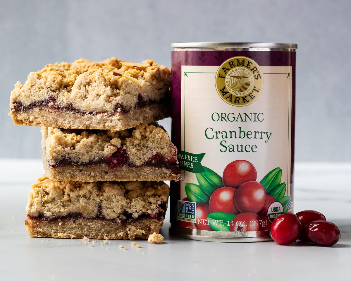 FARMER'S MARKET Organic Cranberry Sauce, Whole Berry – 14 oz Can (Pack of 12)