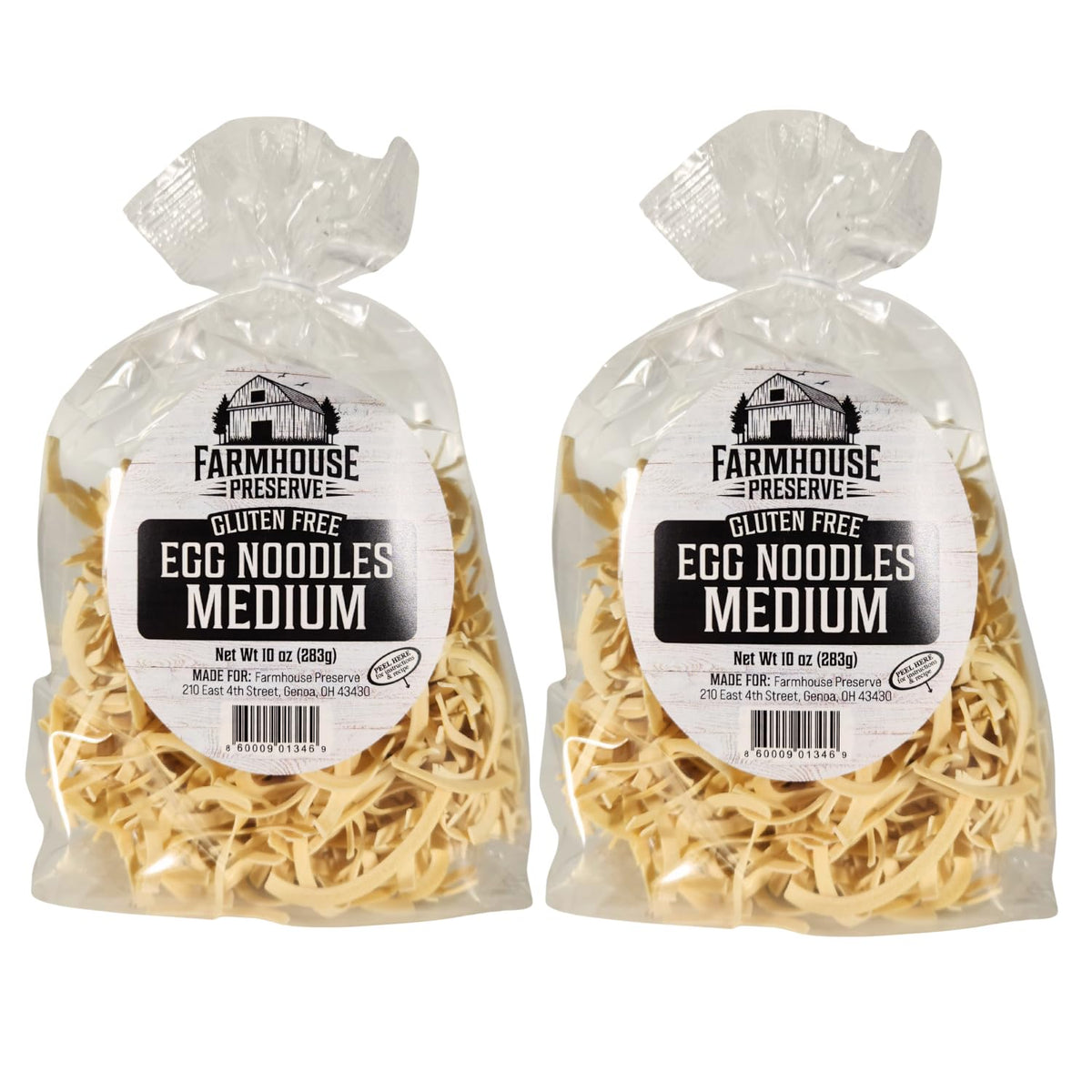 Farmhouse Preserve Gluten Free Medium Double Egg Noodle Pasta – Rice Flour, 20 oz (2-Pack)
