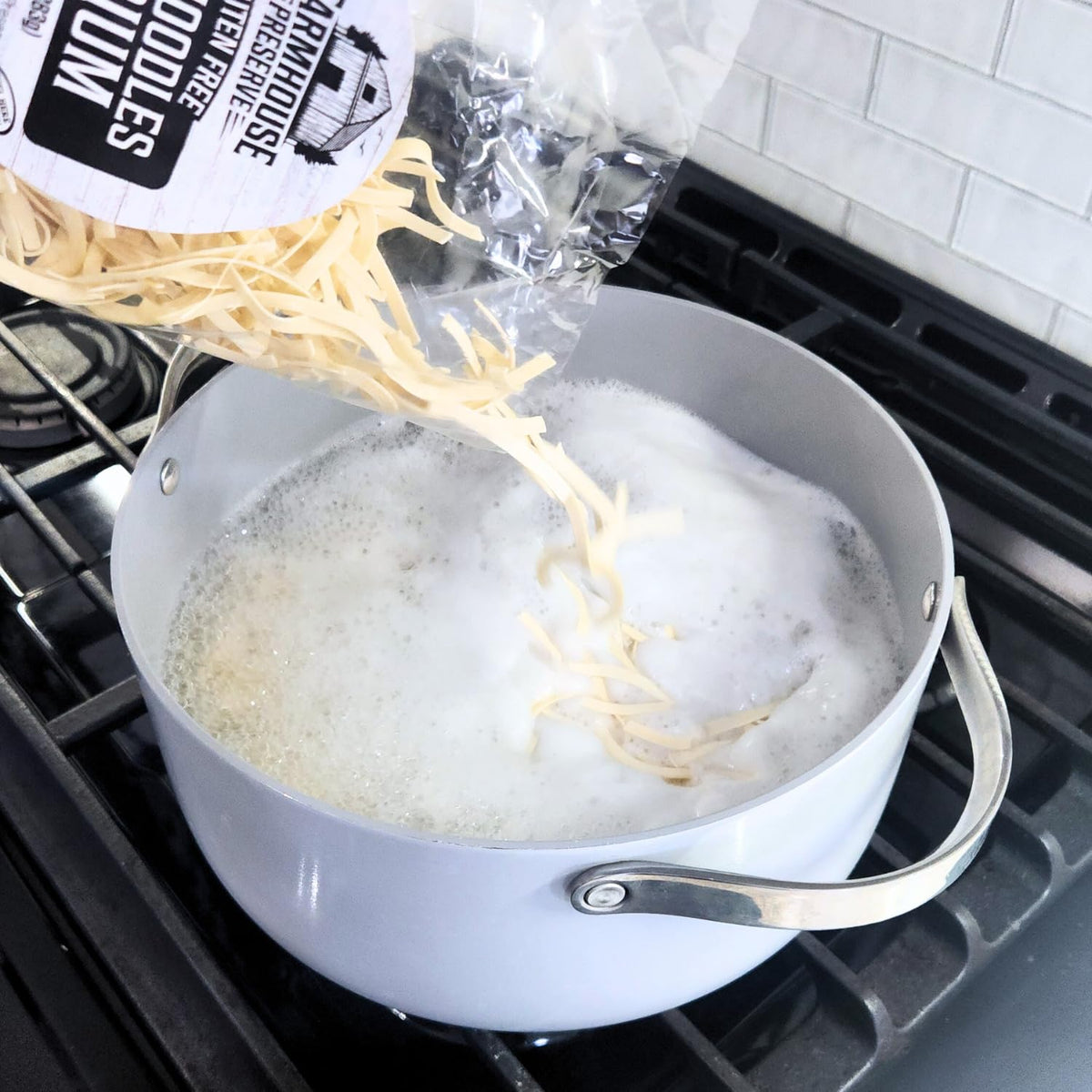 Farmhouse Preserve Gluten Free Medium Double Egg Noodle Pasta – Rice Flour, 20 oz (2-Pack)
