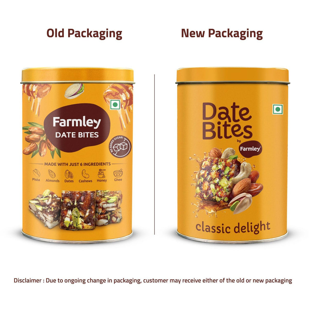Farmley Protein Dates Bars Jars | No Added Sugar Date & Nuts | 200 g x 10