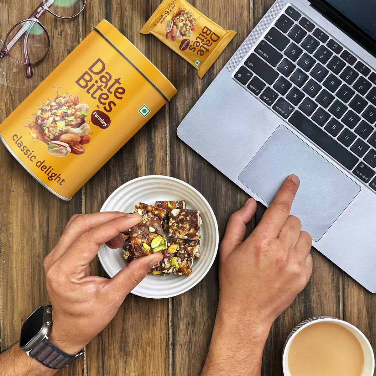 Farmley Protein Dates Bars Jars | No Added Sugar Date & Nuts | 200 g x 10