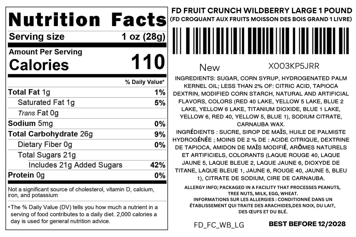 Fruit Crunch Wildberry Freeze-Dried Candy, 16 oz Pouch | FD Pantry