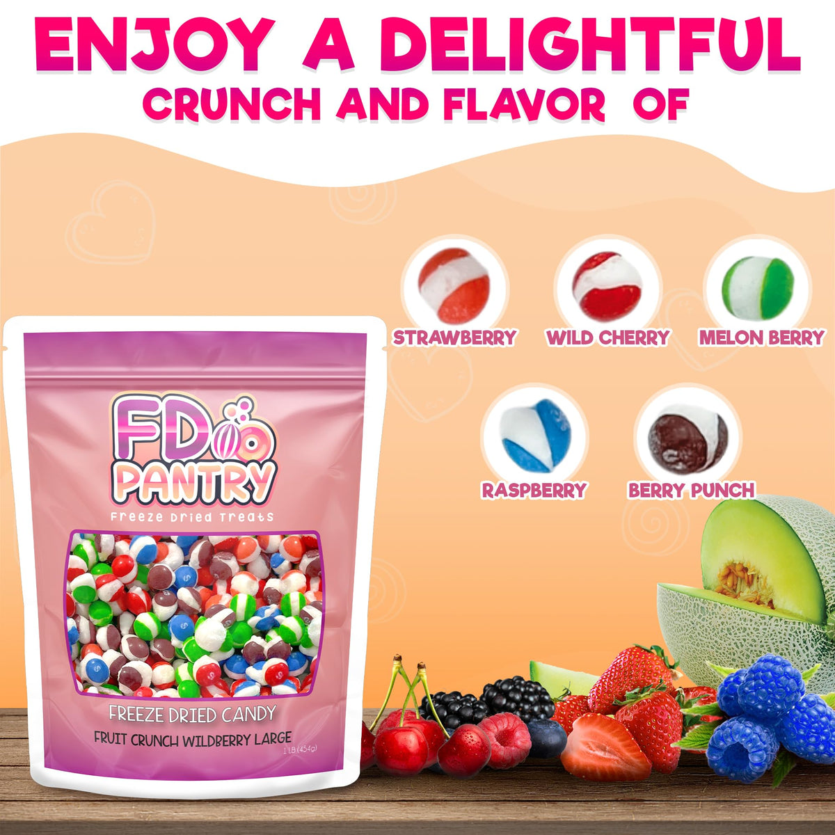 Fruit Crunch Wildberry Freeze-Dried Candy, 16 oz Pouch | FD Pantry