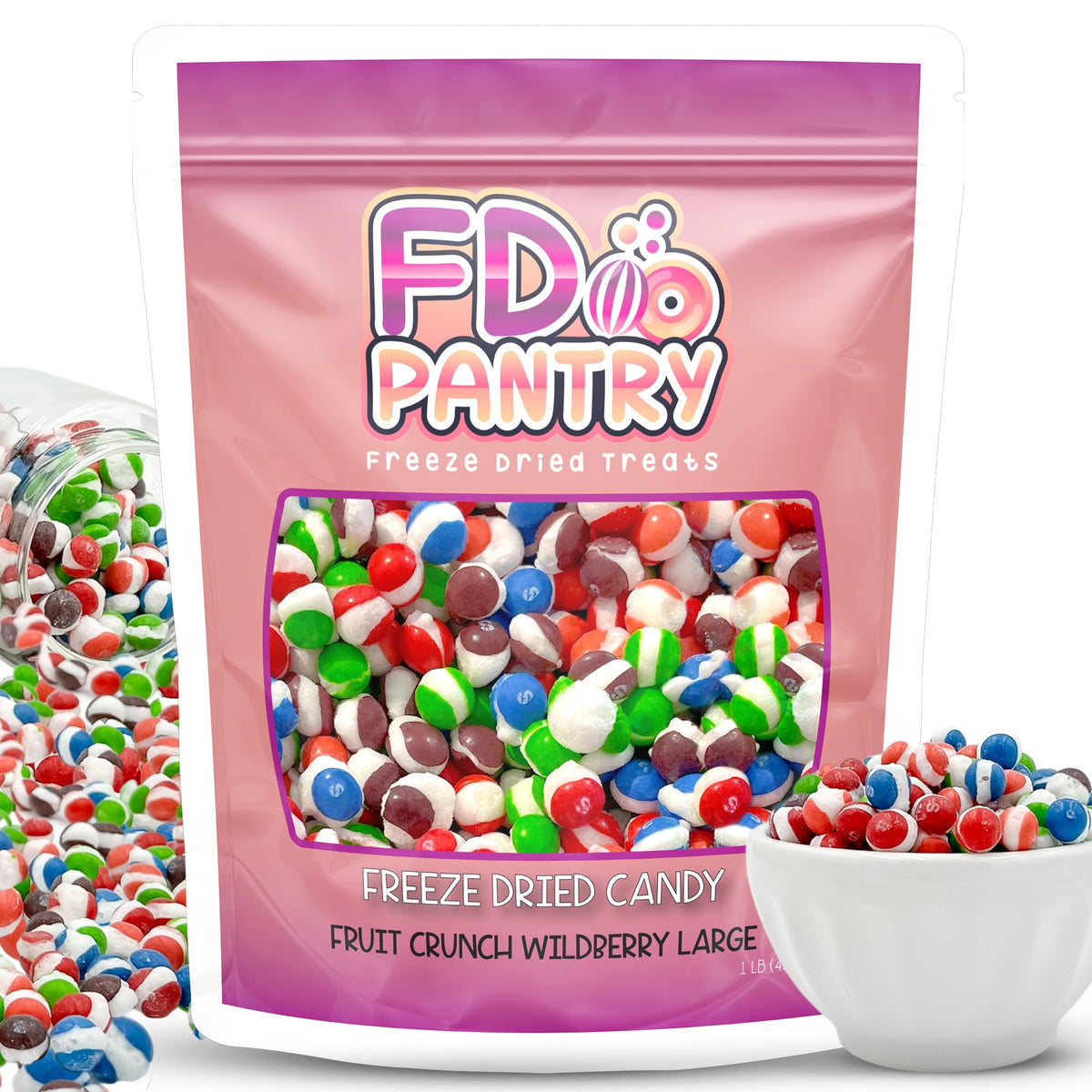 Fruit Crunch Wildberry Freeze-Dried Candy, 16 oz Pouch | FD Pantry
