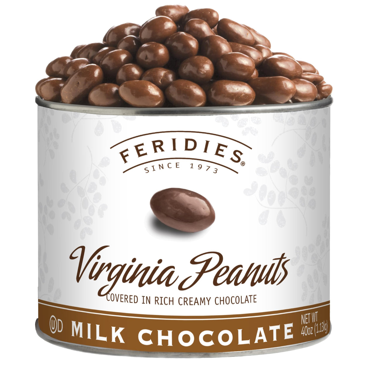 FERIDIES 40 oz Chocolatey Covered Peanuts Can – Crunchy, Shareable Snack