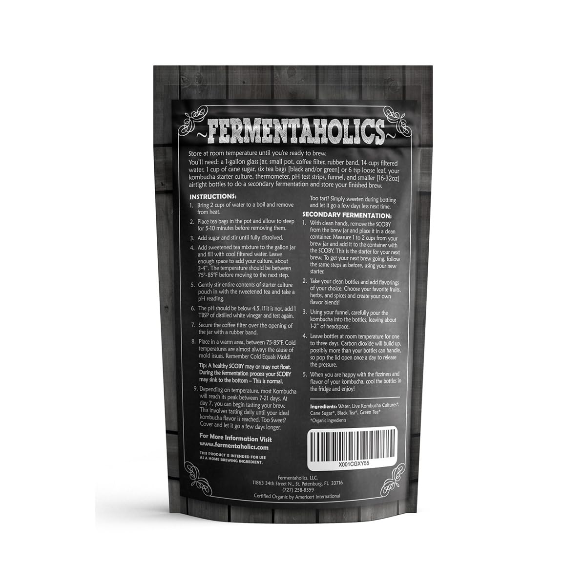 Fermentaholics Organic Kombucha SCOBY with Twelve Ounces of Starter Tea – Makes One Gallon Batch (2 Pack)