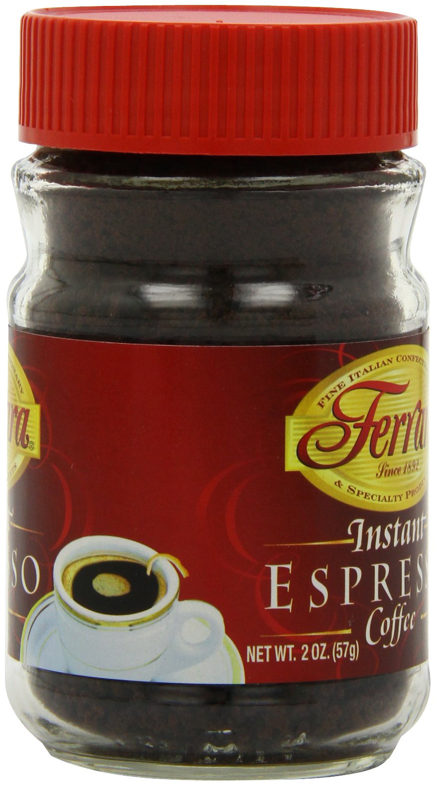 Ferrara Instant Espresso Coffee — 2-Ounce Glass Jars (Pack of 6)
