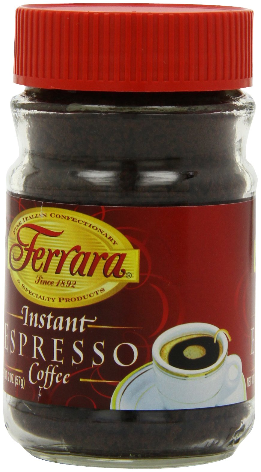 Ferrara Instant Espresso Coffee — 2-Ounce Glass Jars (Pack of 6)