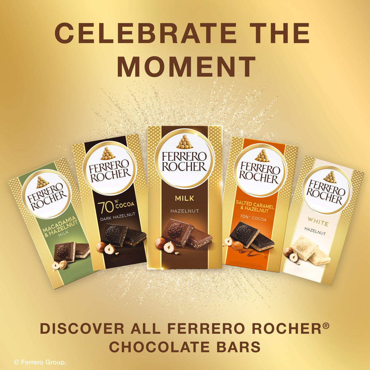 Ferrero Rocher Premium Milk Chocolate Hazelnut Bar – 8 Bars, 3.1 oz Each