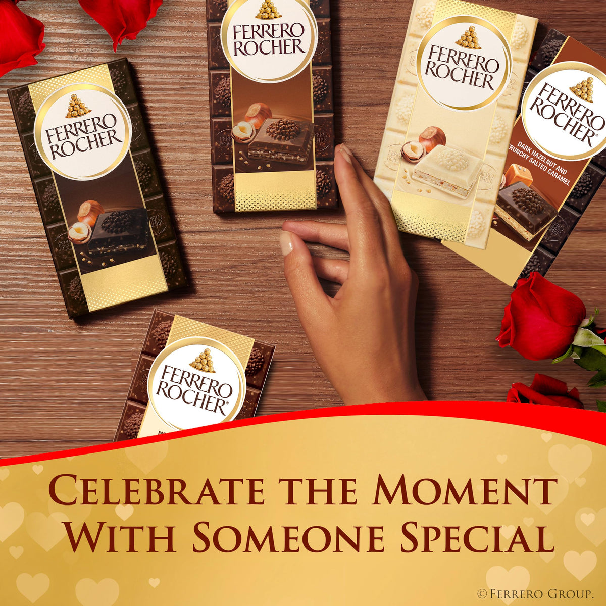 Ferrero Rocher Premium Chocolate Bars, White Chocolate Hazelnut – 8 Pack (3.1 oz Each)