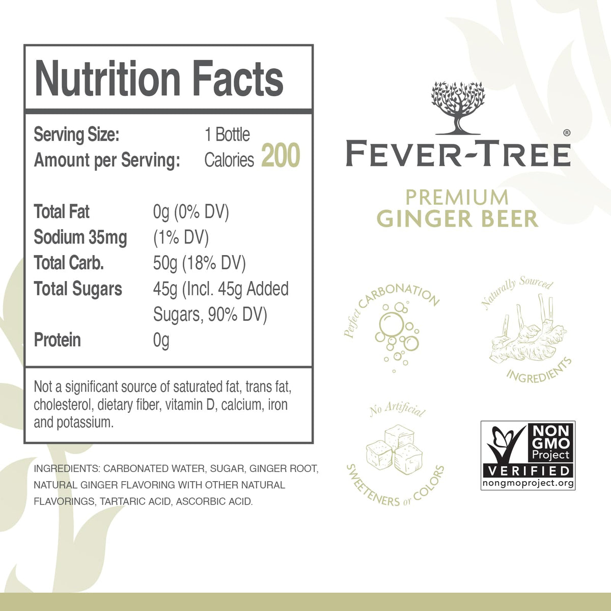 Fever-Tree Premium Ginger Beer – Original, 16.9 Fl Oz, Pack of 8