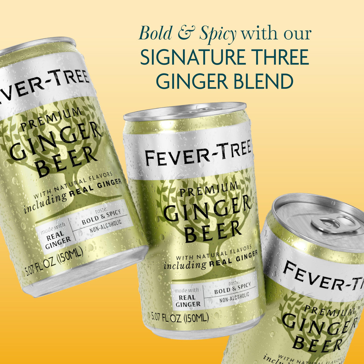 Fever-Tree Ginger Beer – Premium Mixer for Cocktails & Mocktails, 24 x 5.07 fl oz, Naturally Sourced & Non-GMO