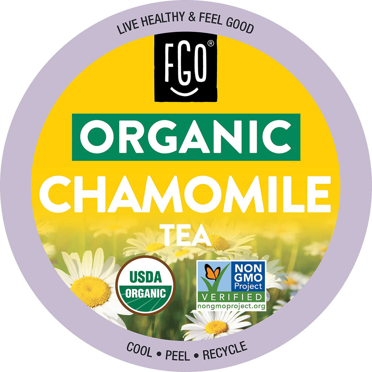 FGO Organic Chamomile Tea K-Cup Pods for Keurig – 24 Count, Caffeine-Free, USDA Organic