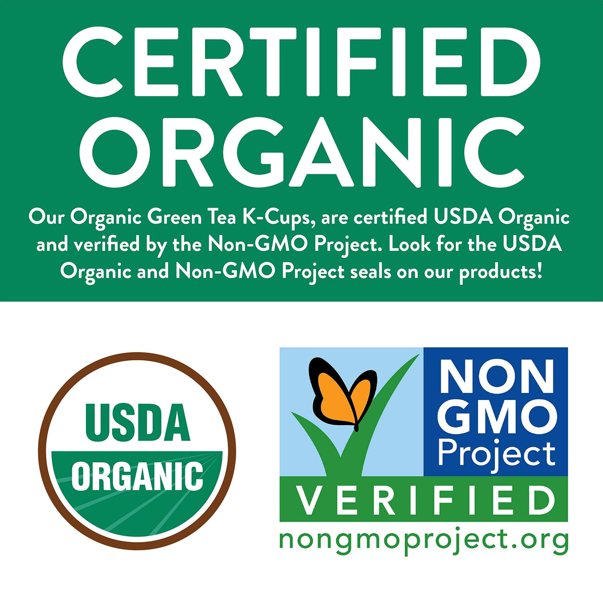 FGO Organic Green Tea K-Cup Pods for Keurig – 24 Count, USDA Organic, Non-GMO