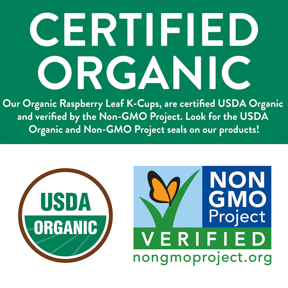 FGO Organic Raspberry Leaf Tea K-Cup Pods for Keurig – 24 Count, Caffeine-Free Herbal