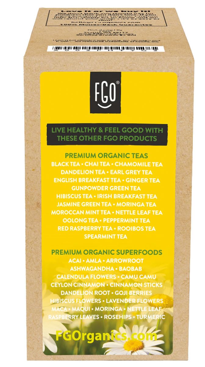 FGO Organic Chamomile Tea K-Cup Pods for Keurig – 24 Count, Caffeine-Free, USDA Organic