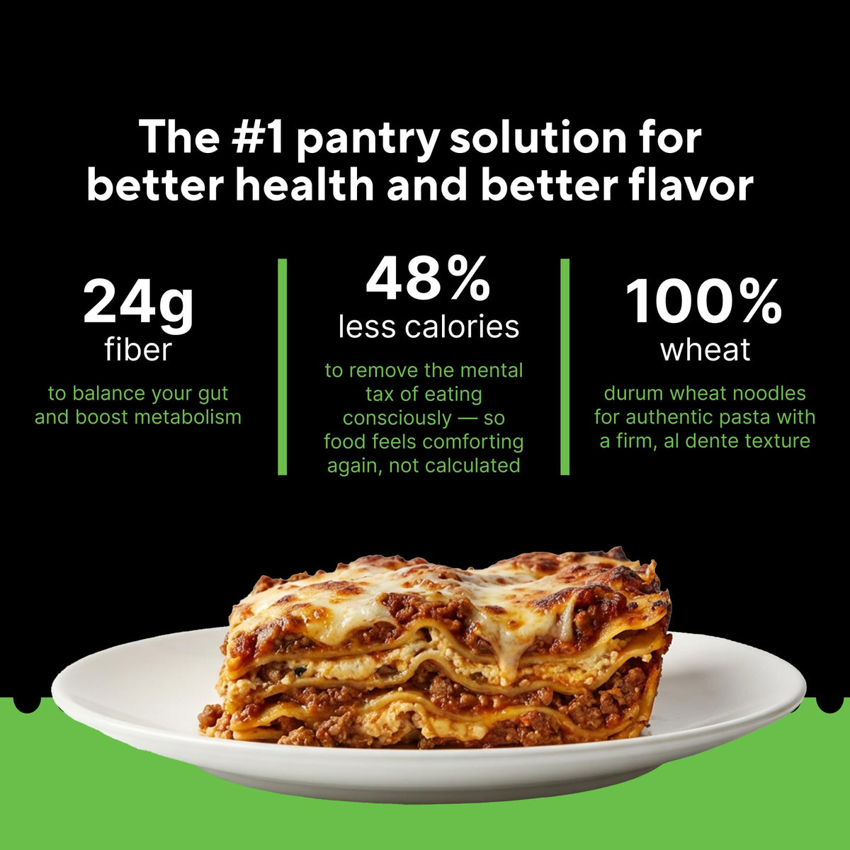 Fiber Gourmet Pasta Light Lasagna Sheets — 110 Calories, 24g Fiber, 18g Net Carbs | Made in Italy