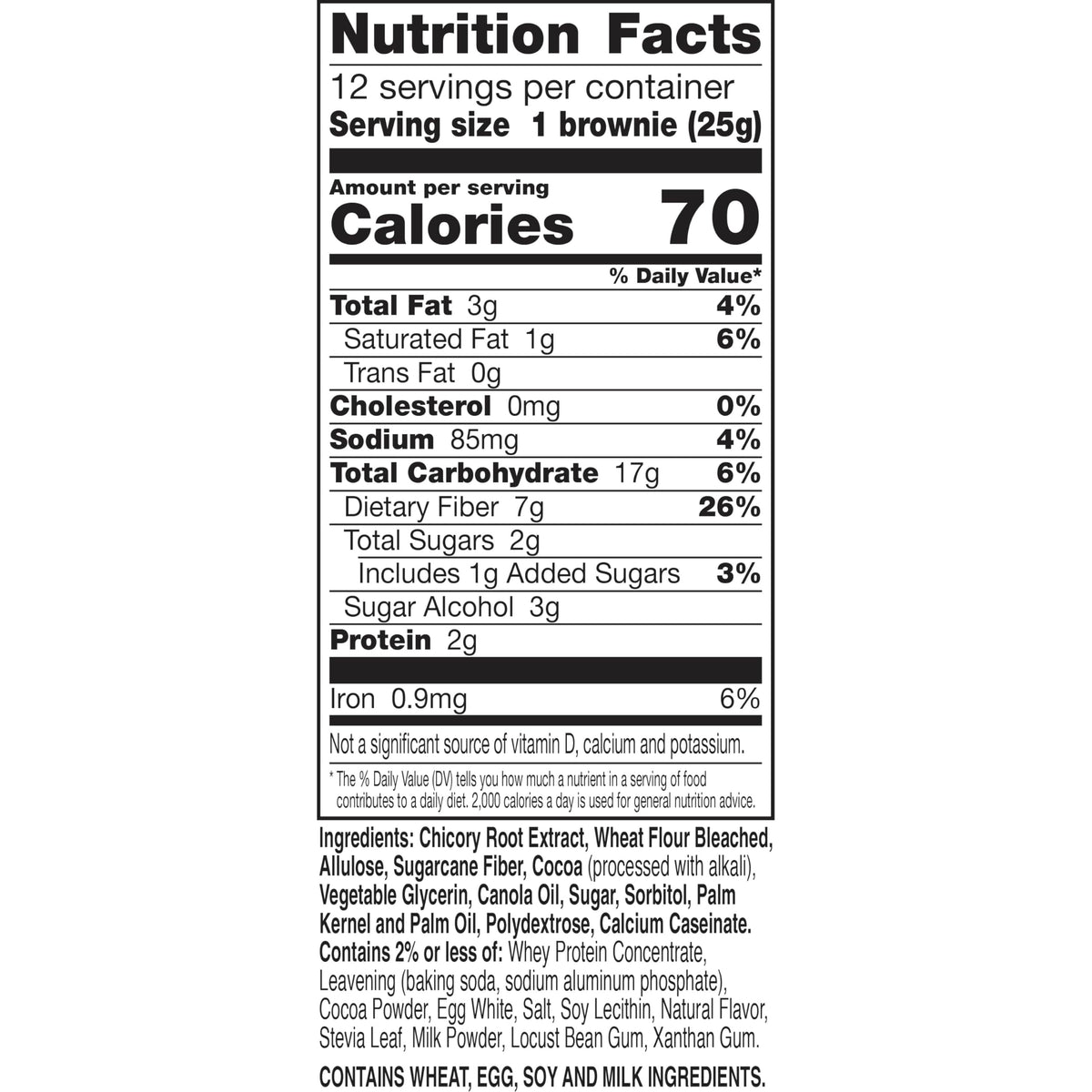 Fiber One 70 Calorie Chocolate Fudge Brownies — 12 Bars (Pack of 4)