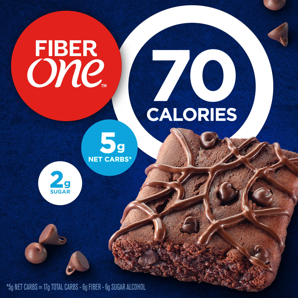 Fiber One 70 Calorie Chocolate Fudge Brownies — 12 Bars (Pack of 4)